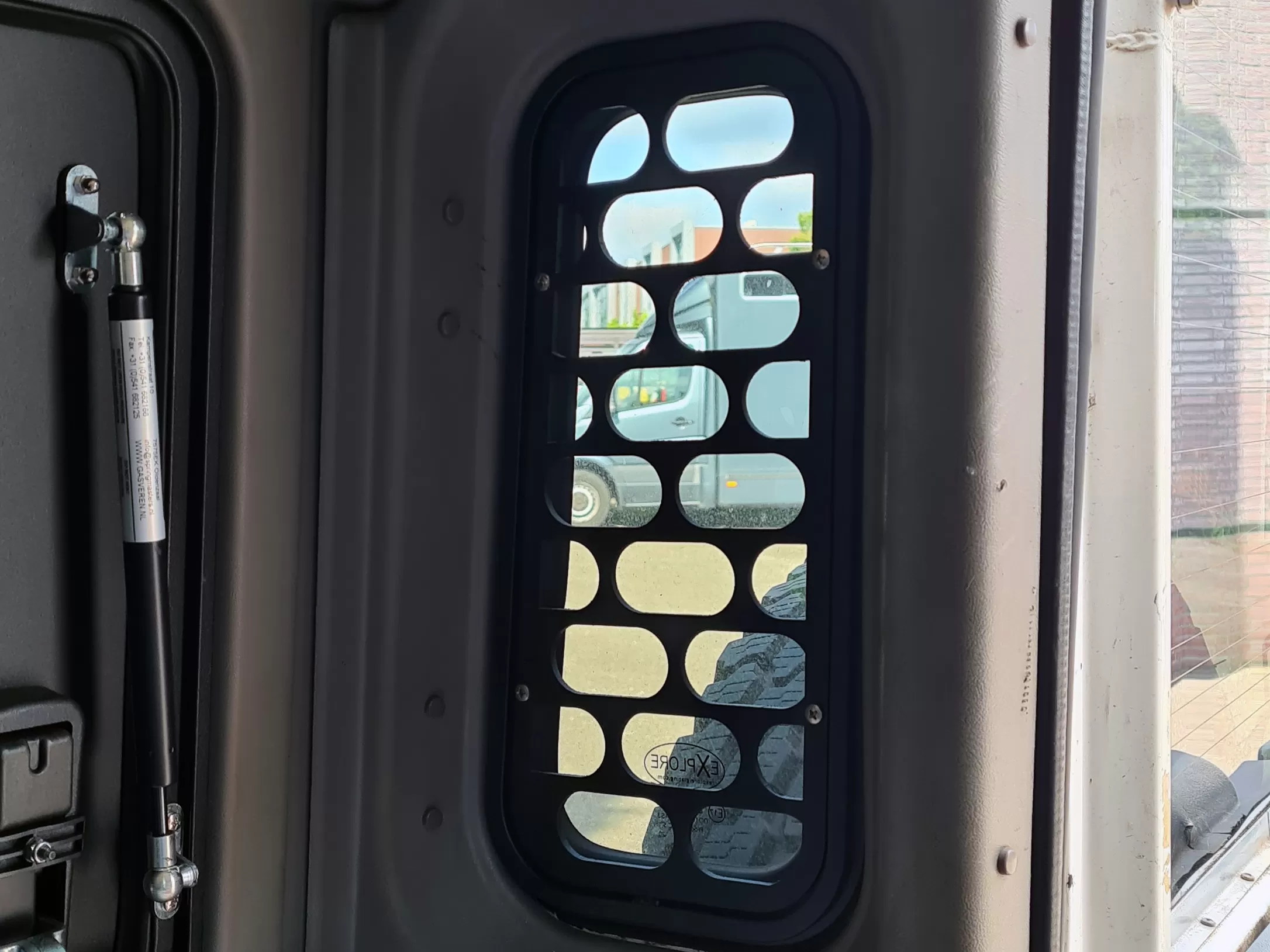 Explore Glazing Land Rover Defender internal window guard for the Explore Quarter window.